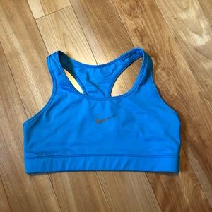 Blue nike sports bra